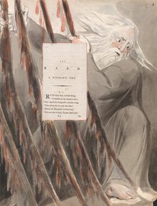 トーマス・グレイの詩、デザイン55、ザ・バード。 作： William Blake